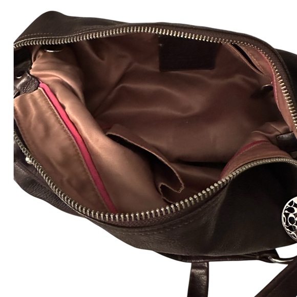 Vintage Coach 100% Leather-Pebble Texture Hobo Crossbody Shoulder Bag Dark Brown - Picture 12 of 16